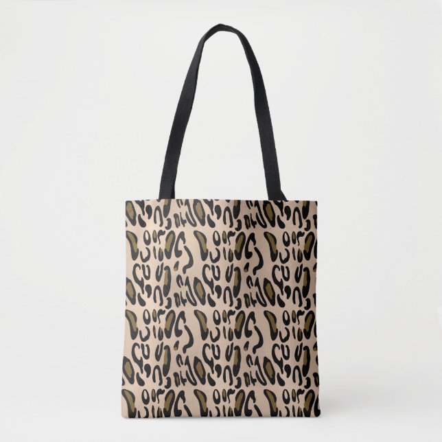 Leopard Print Cheetah Mönster Tote Shopping bag Tygkasse (Framsida)
