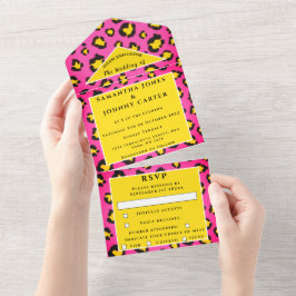 Leopard print Cheetah Rosa Safari Animal Bröllop