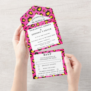 Leopard print Cheetah Rosa Safari Animal Bröllop