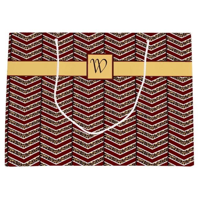 Leopard Print Chevron Gift Bag (Framsidan)