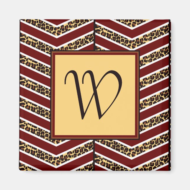 Leopard Print Chevron Magnet (Framsidan)