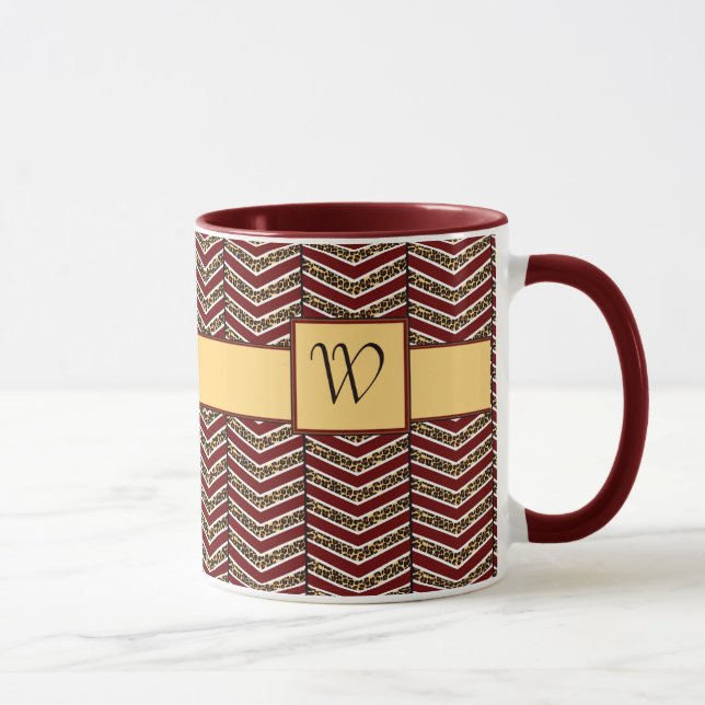Leopard Print Chevron Mugg (Höger)