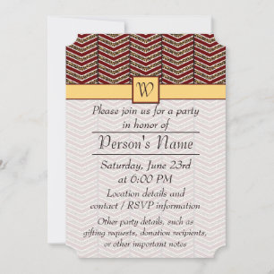 Leopard Print Chevron Party-inbjudan Inbjudningar