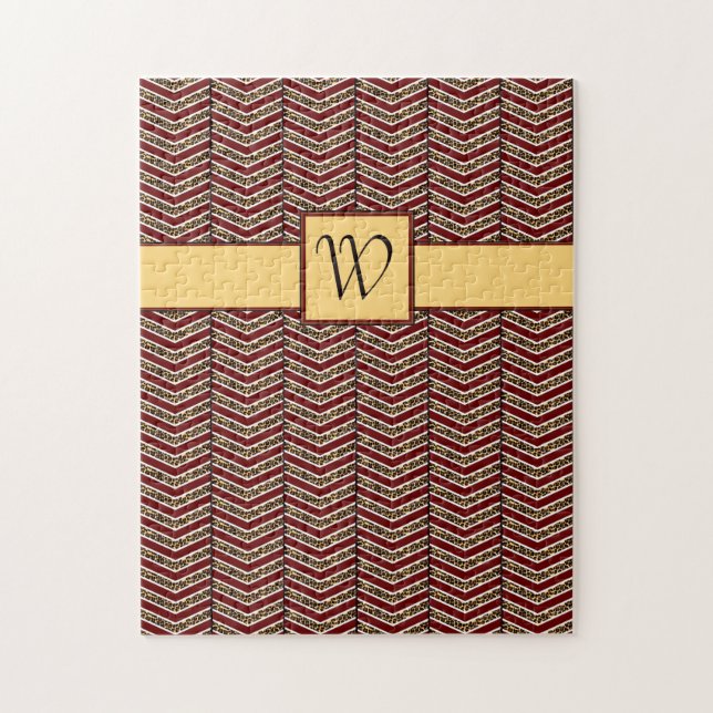 Leopard Print Chevron Puzzle Pussel (Vertikal)
