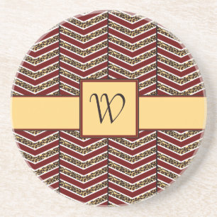 Leopard Print Chevron Sandstone Underlägg