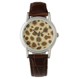 Leopard Print - Chocolate Brown och Camel Tan Armbandsur