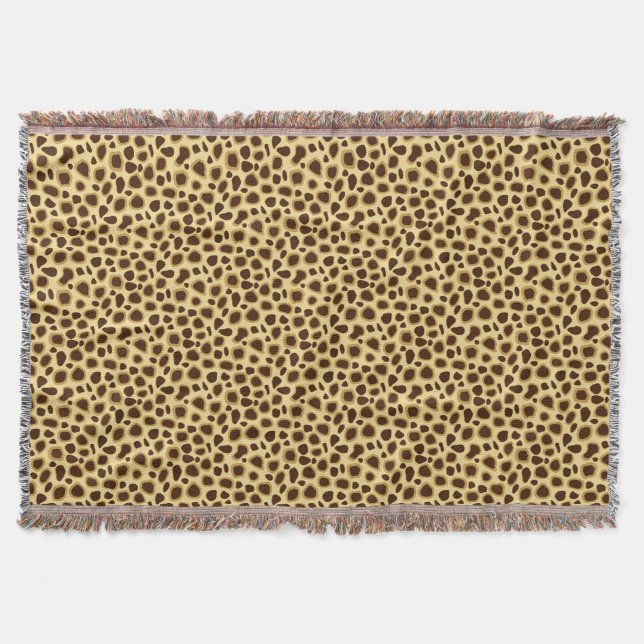Leopard Print - Chocolate Brown och Camel Tan Filt (Framsidan)