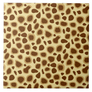 Leopard Print - Chocolate Brown och Camel Tan Kakelplatta