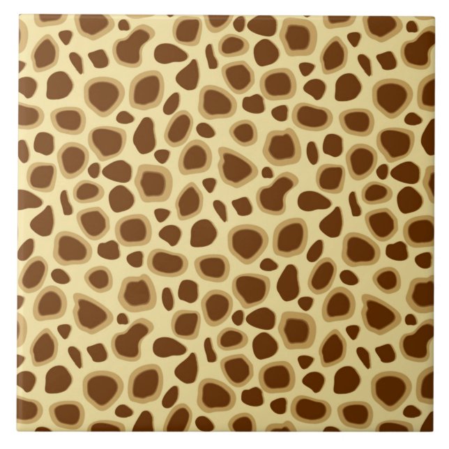Leopard Print - Chocolate Brown och Camel Tan Kakelplatta (Framsidan)