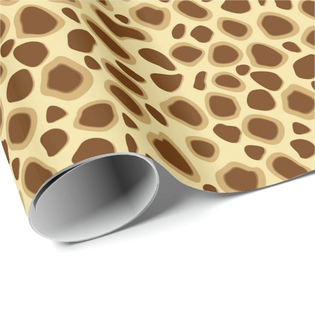 Leopard Print - Chocolate Brown och Camel Tan Presentpapper (Rullad Hörn)