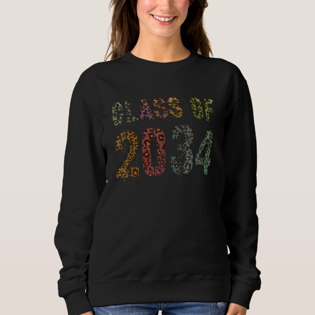 Leopard Print Class of 2034 Future Studenten Bra T Shirt (Framsida)