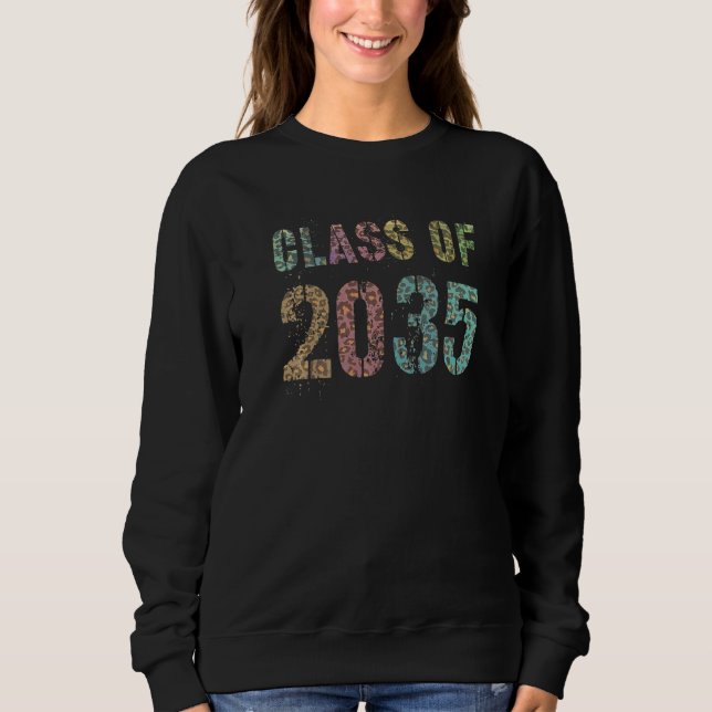Leopard Print Class of 2035 Future Studenten Bra T Shirt (Framsida)