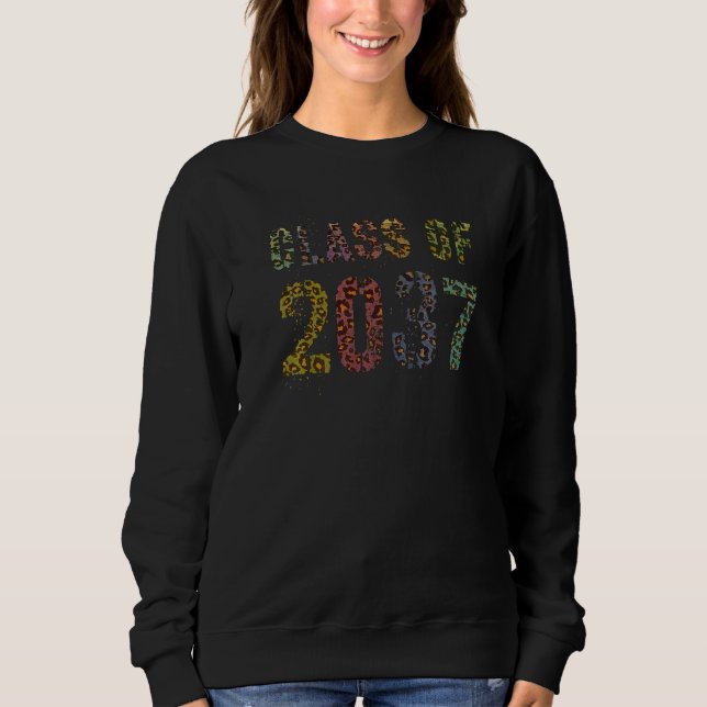 Leopard Print Class of 2037 Future Studenten Bra T Shirt (Framsida)