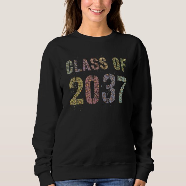 Leopard Print Class of 2037 Future Studenten Bra T Shirt (Framsida)