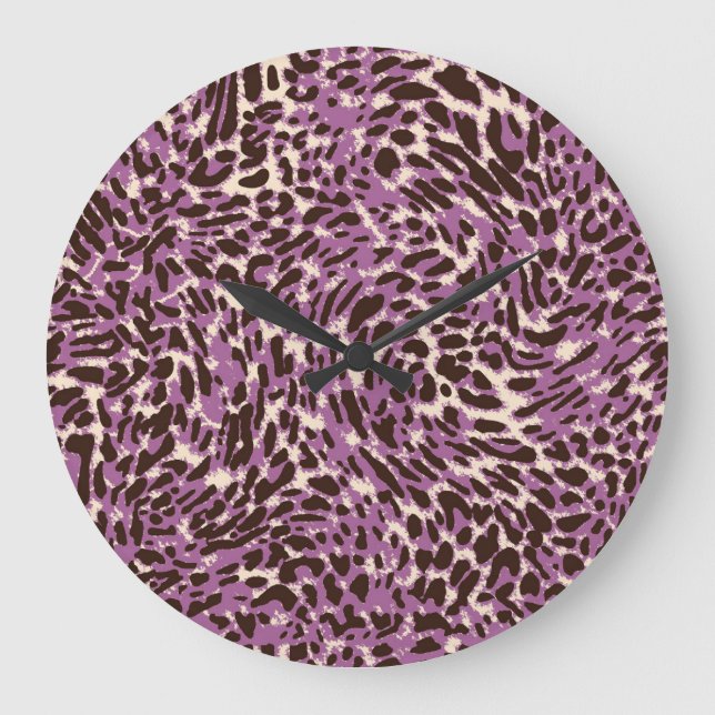 Leopard Print, Classic Animal Mönster. Stor Klocka (Framsida)