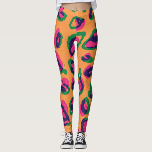 Leopard Print, Colorful Animal Mönster. Leggings
