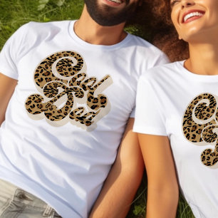 Leopard Print Coola Pappa Matching Mamma och Me T Shirt