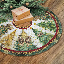 leopard print coquette bows christmas trees custom julgransmatta borstad polyester