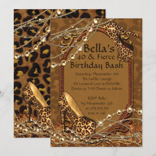 Leopard Print Dam Birthday-inbjudningar Inbjudningar