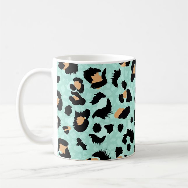 Leopard print, djur mönster kaffemugg (Vänster)