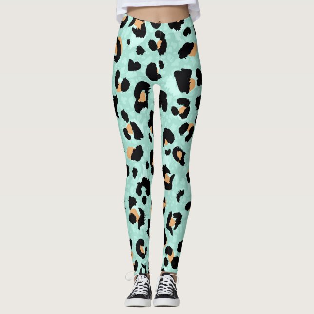 Leopard print, djur mönster leggings (Framsida)