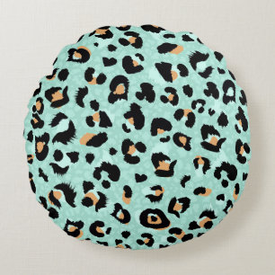 Leopard print, djur mönster rund kudde