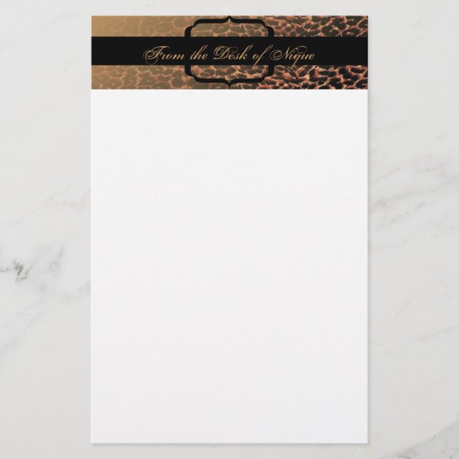 Leopard Print Elegance Stationery Brevpapper (Framsida)