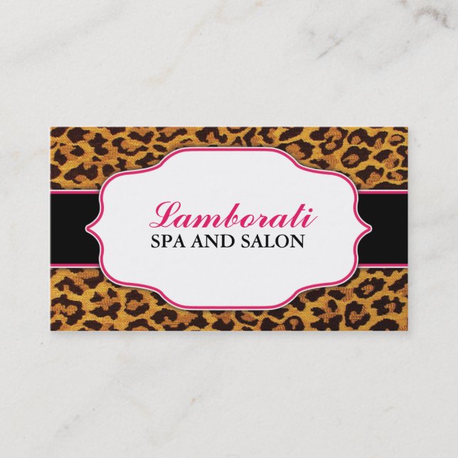 Leopard Print Elegant Modern Mode Classy Visitkort (Framsida)