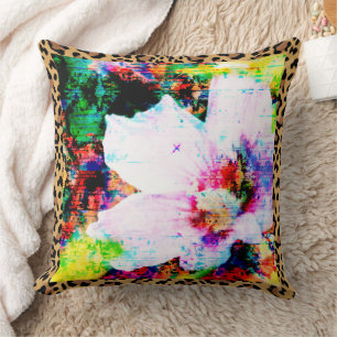 Leopard Print Flower Patch Dekorativ kudde