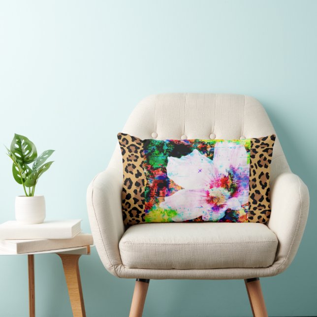 Leopard Print Flower Patch Dekorativ kudde (Stol)