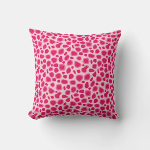Leopard Print - Fuchsia och ljus rosa Kudde