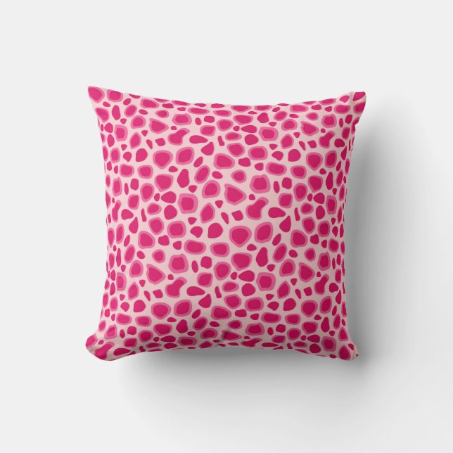 Leopard Print - Fuchsia och ljus rosa Kudde (Framsida)