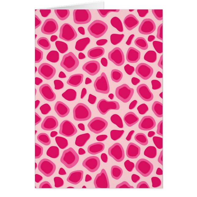 Leopard Print - Fuchsia och ljus rosa OBS Kort (Framsidan)