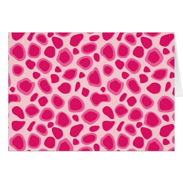 Leopard Print - Fuchsia och ljus rosa OBS Kort (Framsidan Horizontal)