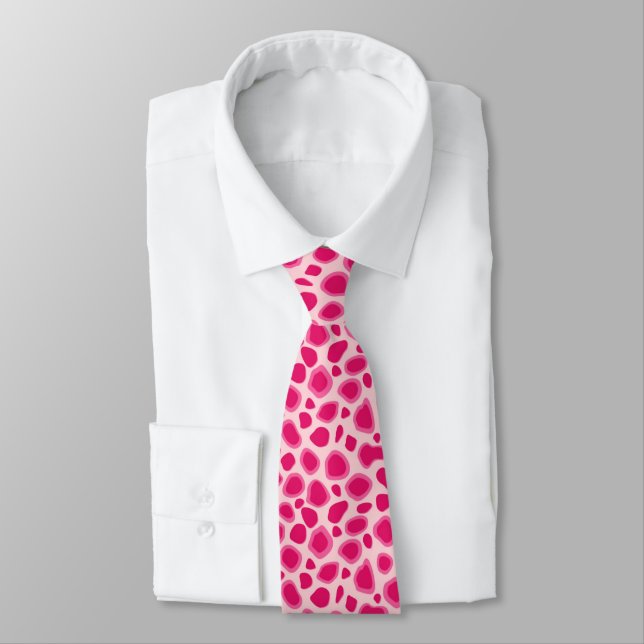 Leopard Print - Fuchsia och ljus rosa Slips (Bunden)