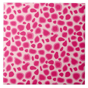 Leopard Print - Fuchsia och ljusare rosa Kakelplatta