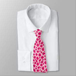 Leopard Print - Fuchsia och ljusare rosa Slips