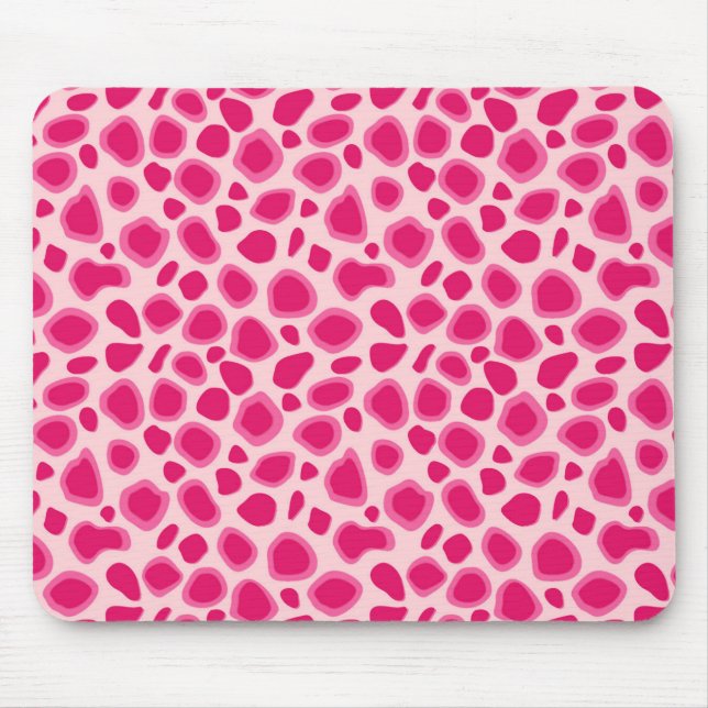 Leopard Print - Fuchsia och ljusrosa Musmatta (Framsidan)