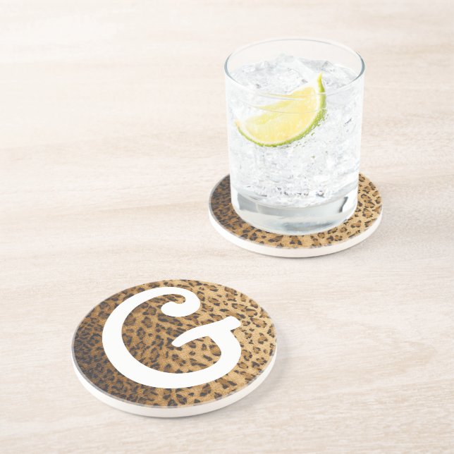 Leopard Print G monogram initialer Underlägg (Sidan)