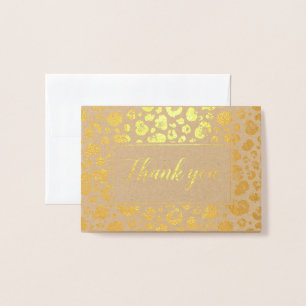 Leopard Print Gold Foil Tack Folierat Kort