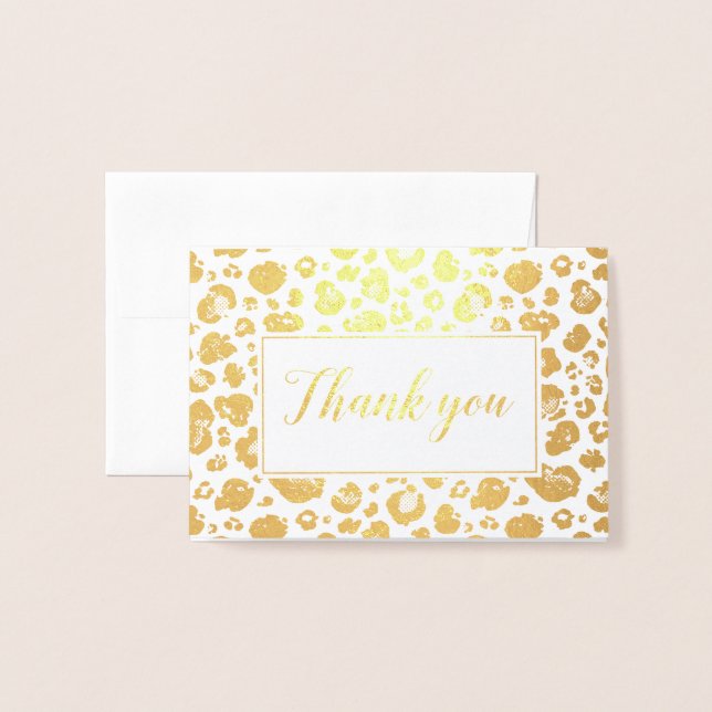 Leopard Print Gold Foil Tack Folierat Kort (Framsida med kuvert)