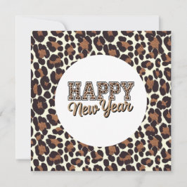Leopard Print Gott Nytt År Kort