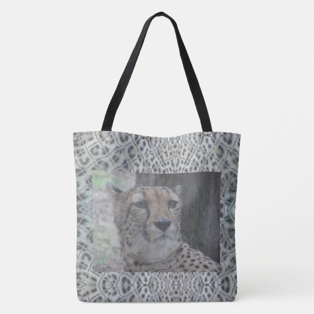 Leopard Print Graphic Art Tote Bag Tygkasse (Baksida)