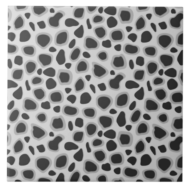 Leopard Print - Grått-skuggor Kakelplatta (Framsidan)