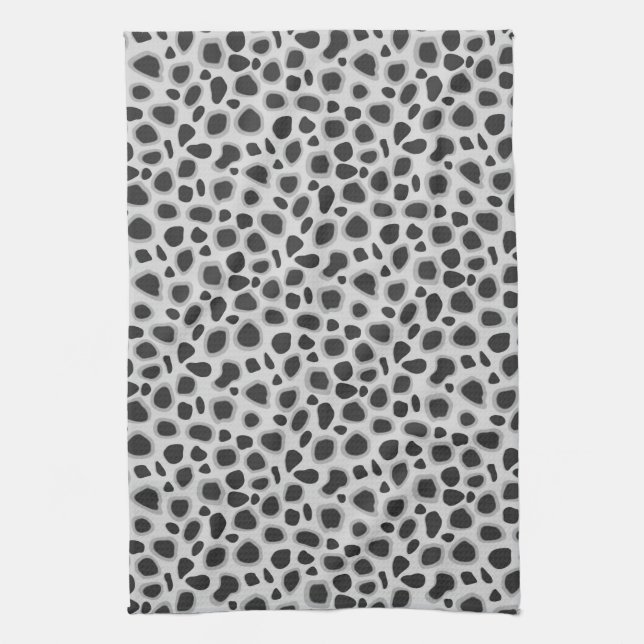 Leopard Print - Grått-skuggor Kökshandduk (Vertikal)