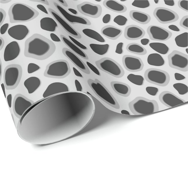 Leopard Print - Grått-skuggor Presentpapper (Rullad Hörn)