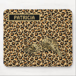 Leopard Print Guld Brown Funky Roligt Namn Musmatta<br><div class="desc">Leopard Print Guld Black Guld Funky Roligt - ja,  ha lite roligt med den här - ljusstark,  glad och med ditt namn (eller som gåva). Alla designfrågor,  skicka bara ett e-postmeddelande till charmdesignstudio@rcn.com så hjälper vi oss gärna.</div>