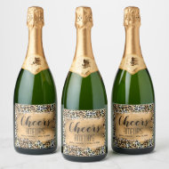 Leopard Print Guld Faux Foil Cheers