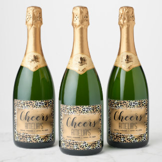 Leopard Print Guld Faux Foil Cheers