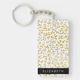 Leopard Print, Guld Leopard, Glitter, ditt namn